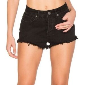 Amuse Society | “Easton” Washed Black Distressed Denim Shorts | 26